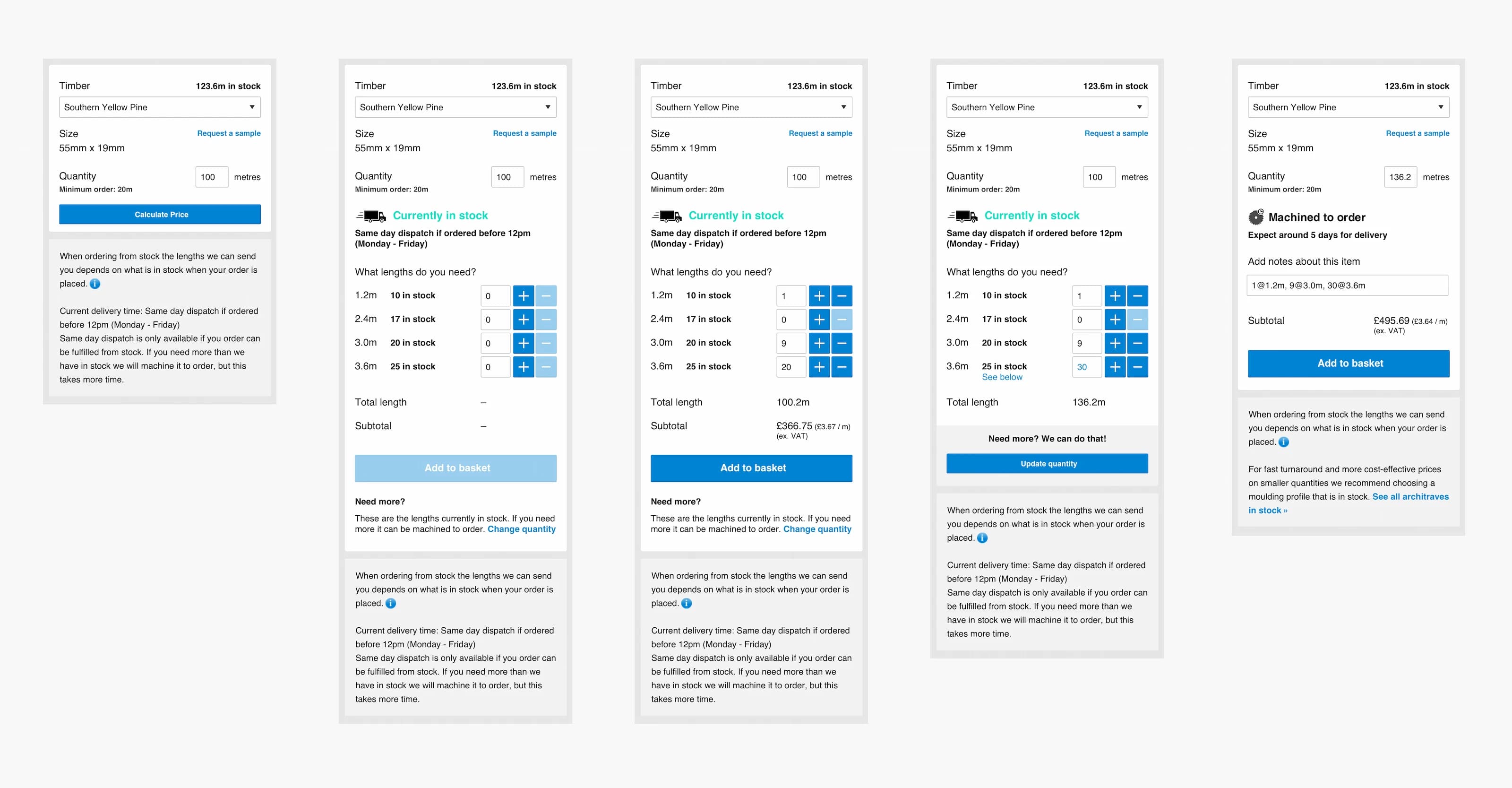 WRP - Price calculator states